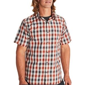 NWOT Covington Plaid Short Sleeve Orange Button Down Shirt size M